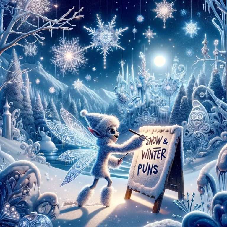 creative and artistic representation of the theme 'Winter Wonderland Mastering the Art of Snow & Winter Puns for Instagram'. The image should depic